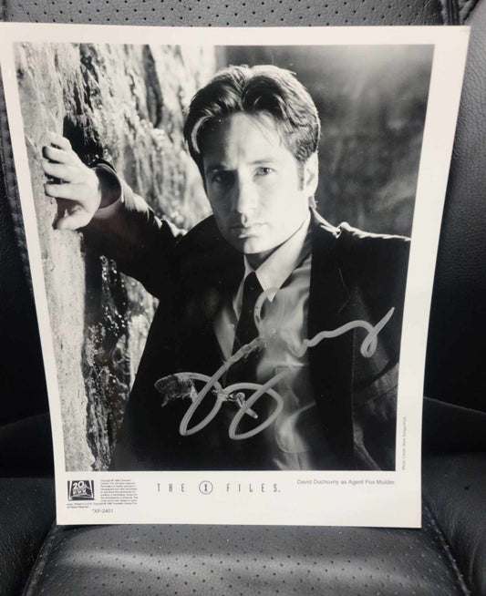 David Duchovny Autographed Press Photo - Slightly Smudged