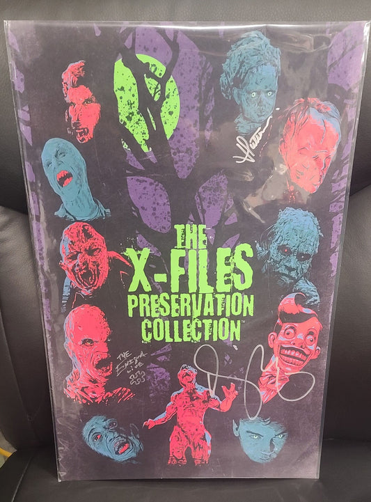 X-Files Fan Fest 2022 -XFP Key Art Poster Print - Artwork by J.J. Lendl Autographed by Nicholas Lea, The Enigma Live and Jenny-Lynn Hutcheson